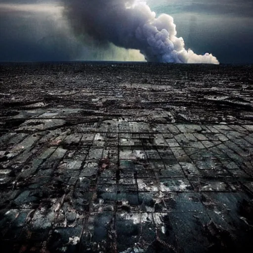 Image similar to !dream a beautiful photo of a nuclear meltdown, landscape
