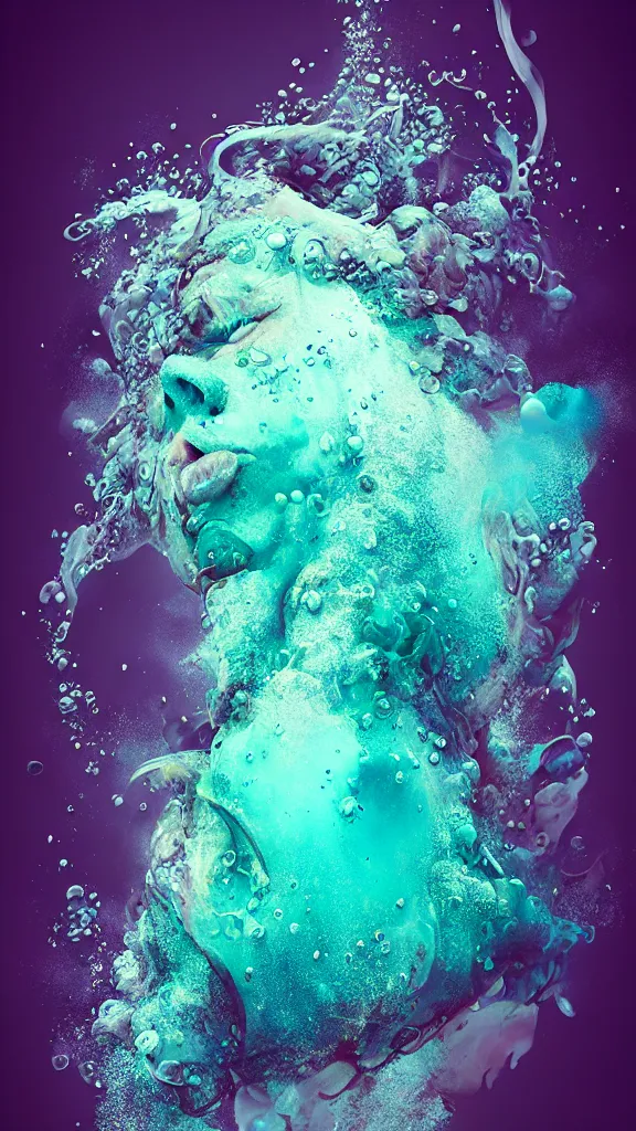 Image similar to underwater ink, liquified, highly detailed, photorealism, digital art, 3 d object, octane rendering, unreal engine, by alberto seveso