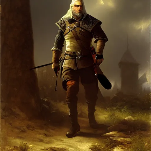 Image similar to geralt of rivia by andreas achenbach
