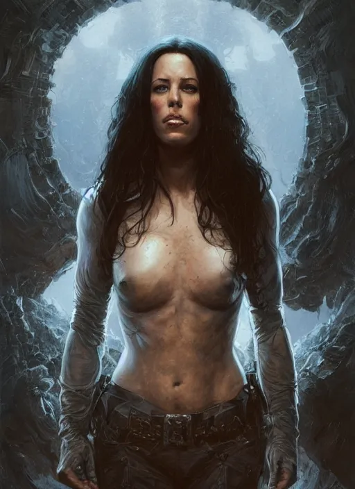 Image similar to Portrait of alanis morissette, marvel comics, dark, intricate, highly detailed, smooth, artstation, digital illustration by Ruan Jia and Mandy Jurgens and Artgerm and Wayne Barlowe and Greg Rutkowski and Frank Frazetta