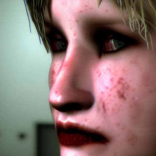 Prompt: close up portrait of heather mason in silent hill 3, 8 k, realistic,