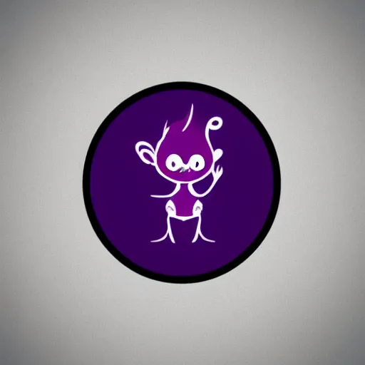 Image similar to very cute small purple dragon with well-designed head and four legs, 2d minimalism, logo, ink