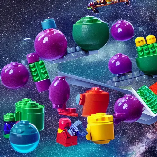 Prompt: the universe made by lego pieces