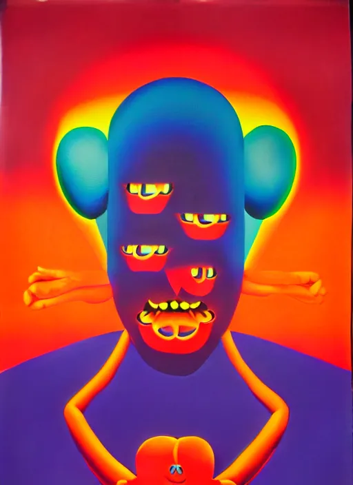 Image similar to devil by shusei nagaoka, kaws, david rudnick, airbrush on canvas, pastell colours, cell shaded, 8 k