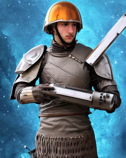 Image similar to Futuristic roman legionnaire holding a plasma rifle, sci-fi, male, concep art