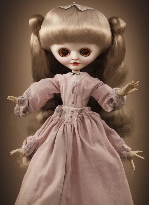 Image similar to highly detailed wide - angle portrait of a retro doll with low detail simple hands, nicoletta ceccoli, mark ryden, lostfish, earl nore, hyung tae, frank frazetta, global illumination, detailed and intricate environment