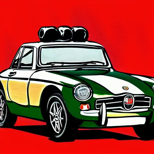 Image similar to illustration of a vintage mgb as an autobot