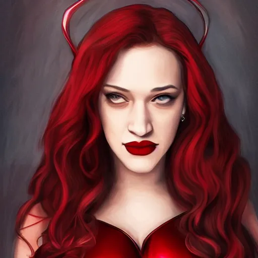 Prompt: Kat Dennings as Scarlet Witch, artist Kenny Tham
