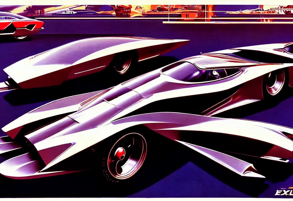 Image similar to an extremely complex and advanced car from the 1960s, extreme plus resolution fantasy concept art, intricate details to everything visible, sharp lighting, Dramatic light by Denis Villeneuve, strong emphasis on Syd Mead and Robert McCall