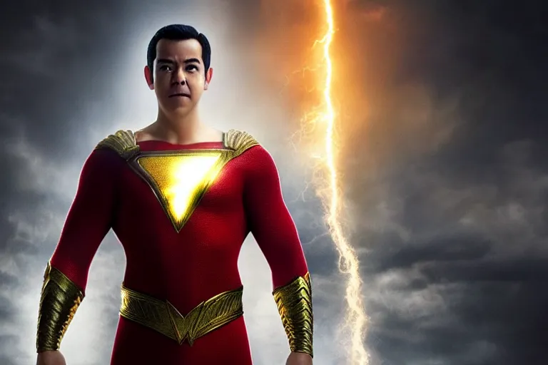 Image similar to david f. sandberg as shazam from shazam ( 2 0 1 9 ), cinematography