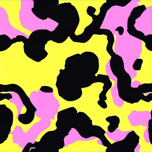 Image similar to vector flow field watercolor brushstrokes yellow black pink