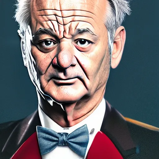 Prompt: stunning portrait photograph of Bill Murray as President by the genius photographer of our era, 8K HDR hyperrealism