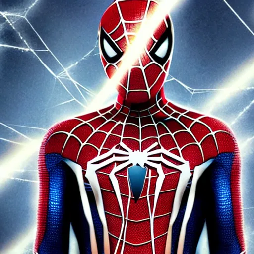 Image similar to Spiderman as electro