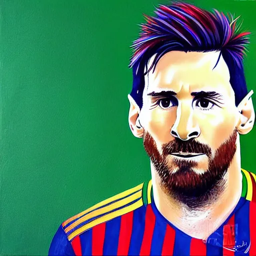 Image similar to a portrait of lionel messi by marry jane ansell