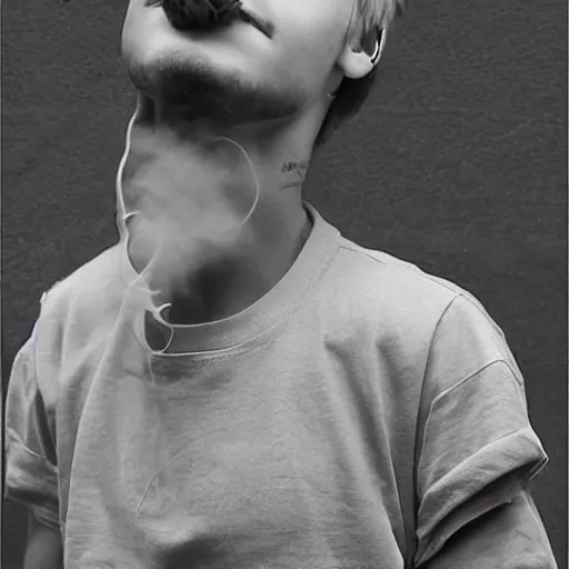 Prompt: justin bieber made out of smoke