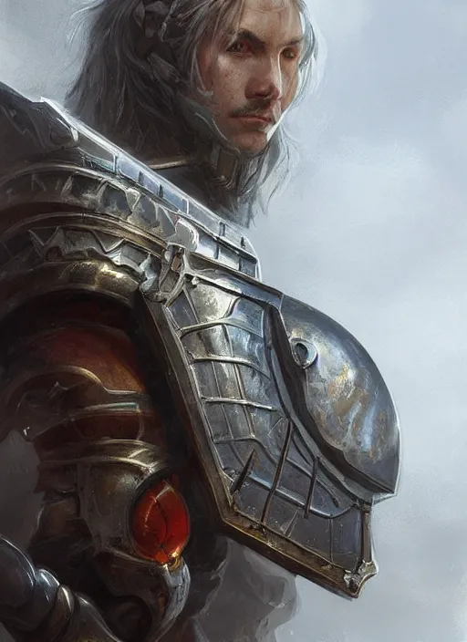 Image similar to portrait of a draconic knight, holding a claymore, victorian, concept art, detailed face, fantasy, close up face, highly detailed, cinematic lighting, digital art painting by greg rutkowski