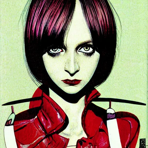 Image similar to Twiggy portrait, by Otomo Katsuhiro, character concept art