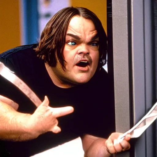 Prompt: jack black stars in the movie hackers