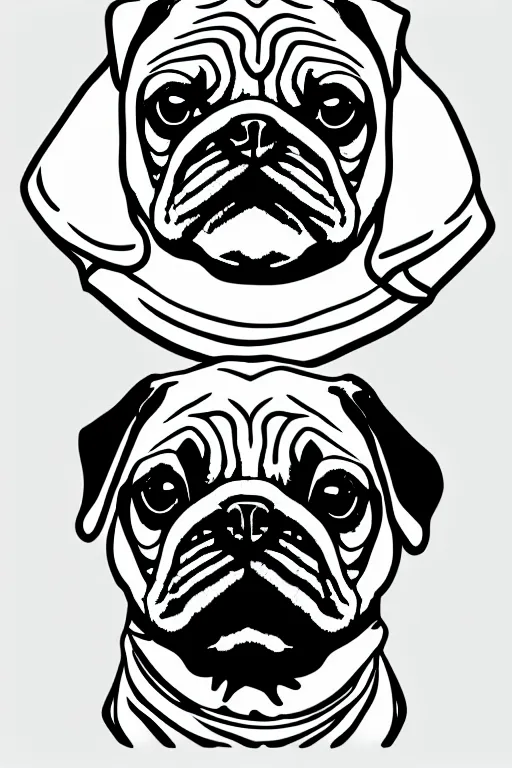 Image similar to Portrait of a pug as the pope, knight, medieval, sticker, colorful, illustration, highly detailed, simple, smooth and clean vector curves, no jagged lines, vector art, smooth