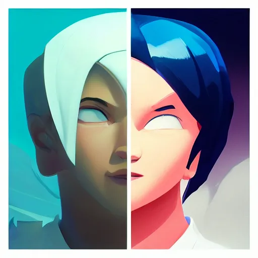 Image similar to face icon stylized minimalist contact 1 9 9 7, loftis, cory behance hd by jesper ejsing, by rhads, makoto shinkai and lois van baarle, ilya kuvshinov, rossdraws global illumination