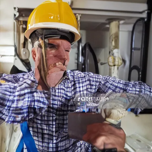 Image similar to joe biden as a plumber, stock photo,