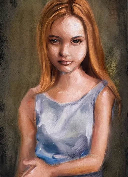 Prompt: portrait of a beautiful girl by Dennis Sedov