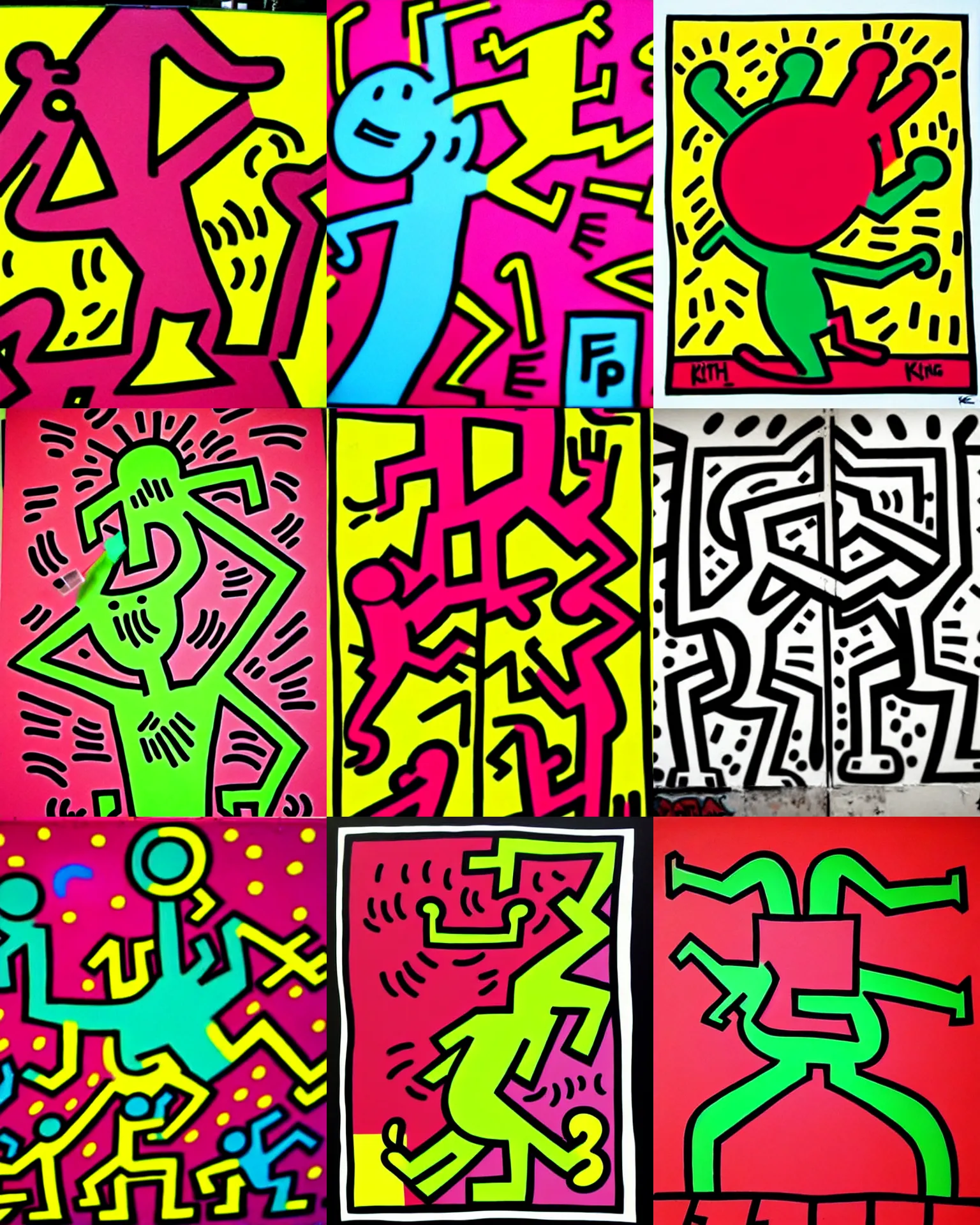 Prompt: drip painting, graffiti, highly detailed, simple, no jagged lines, smooth, artstation, centered artwork by keith haring
