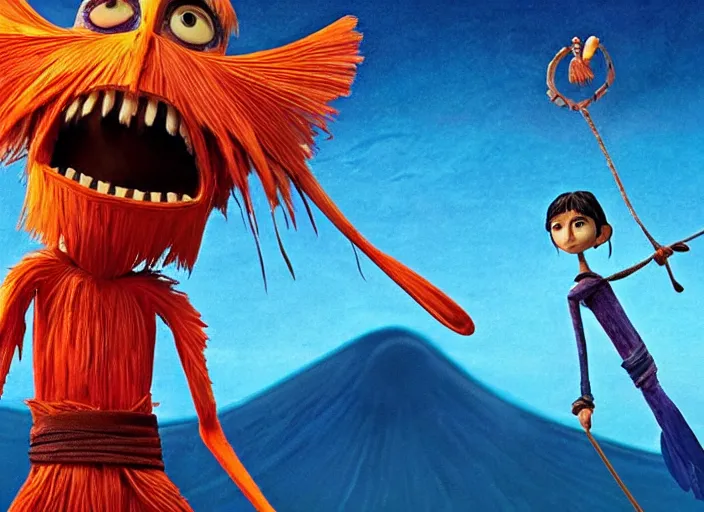 Image similar to A very high resolution image from a new movie, stop motion, Animated film Kubo, Kubo and the Two Strings, directed by wes anderson