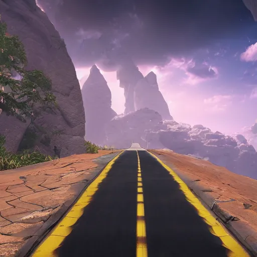 Prompt: a infinty road in the sky,fantasy,cinematic,realistic,hyperdetailed,ultradetail,8k,unreal engine 5