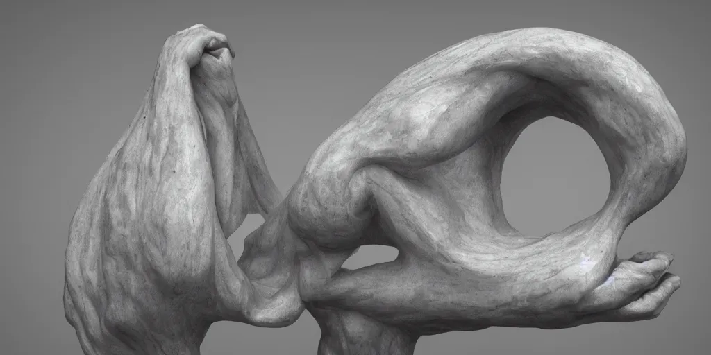 Image similar to an incredibly beautiful sculpture in the shape of a water drop, carved in marble, by henry moore, louise bourgeois, and auguste rodin, insanely detailed, 8 k, exquisite, octane render, 8 k, hd