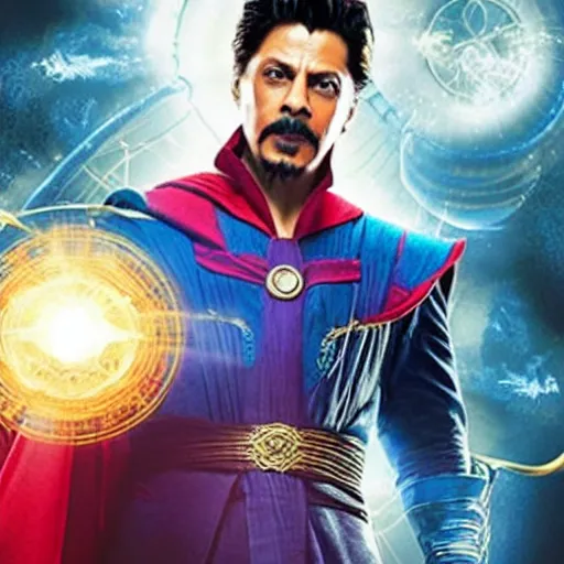 Image similar to film still of shah rukh khan as doctor strange