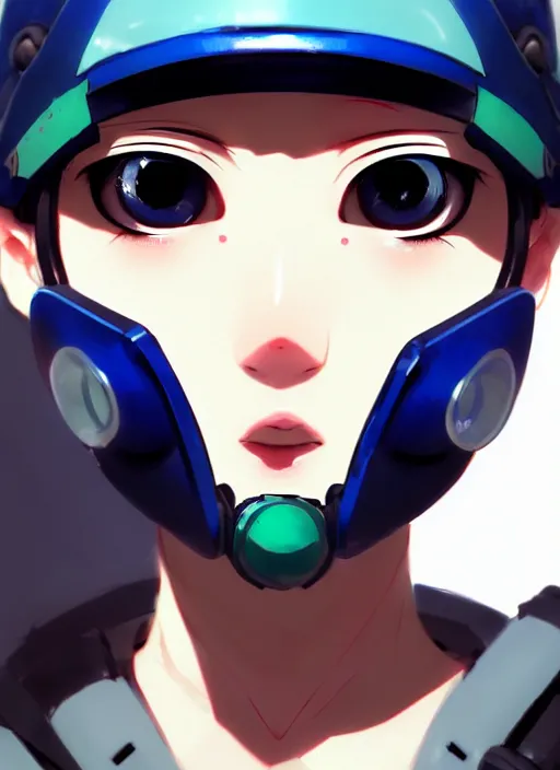 Image similar to a girl with sports clothes, blue lens airsoft mask, softair center landscape, illustration, concept art, anime key visual, trending pixiv fanbox, by wlop and greg rutkowski and makoto shinkai and studio ghibli and kyoto animation, airsoft cqb, symmetrical facial features, short hair, red airsoft electric pistol, realistic anatomy