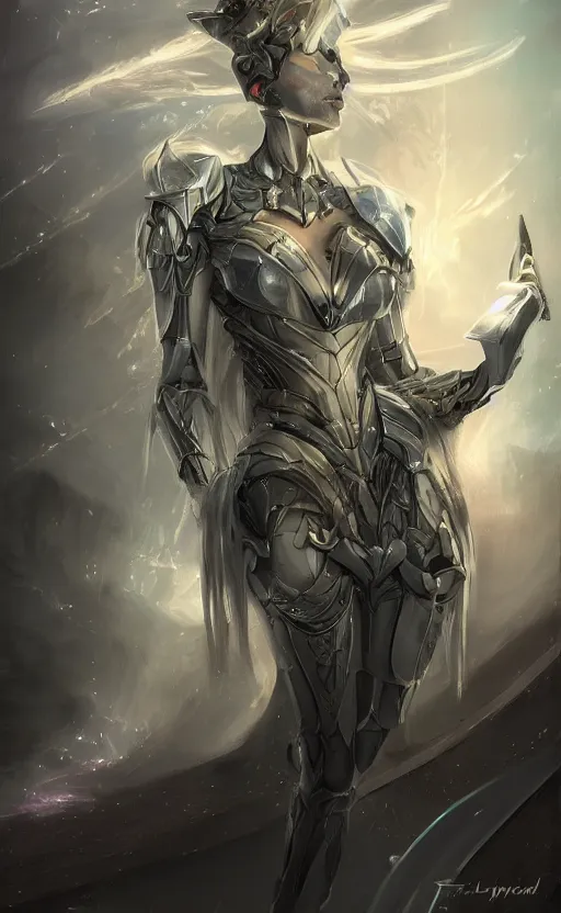 Prompt: Alluring Elf Princess knight, ((((Futuristic Cyborg goddes))), on cryogenic capsule. By Frank Lloyd Wright, by Rembrandt (1667), concept art, inrincate, sharp focus, digital painting, unreal engine, cgsociety, neoclassical, mech, robot, fractal flame, cinematic, overwatch skin, highly detailded
