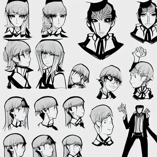 Prompt: concept art for a new danganronpa headmaster