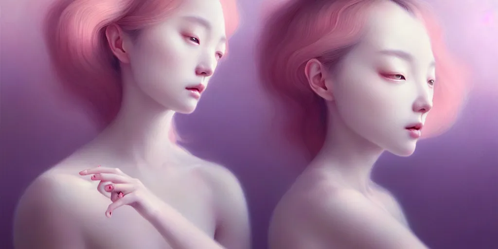 Image similar to breathtaking delicate detailed concept art painting creature, by hsiao - ron cheng, bizarre compositions, exquisite detail, pastel colors, 8 k