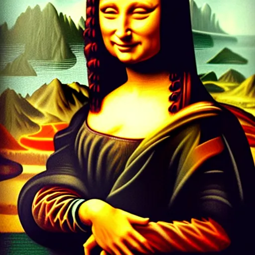 Image similar to Kim Kardashian as the Mona Lisa