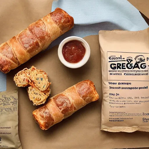 Image similar to greggs sausage roll, mre, field ration, photgraph,