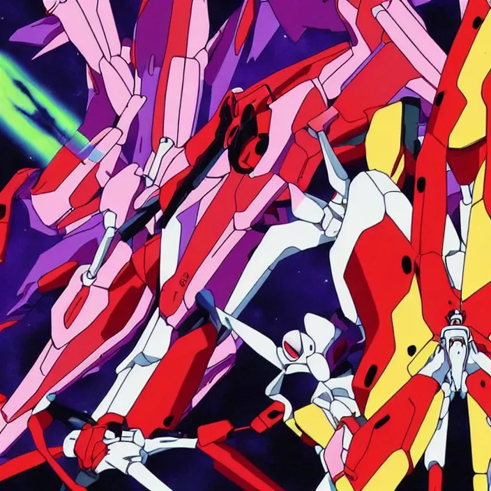 Prompt: neon genesis evangelion scenes