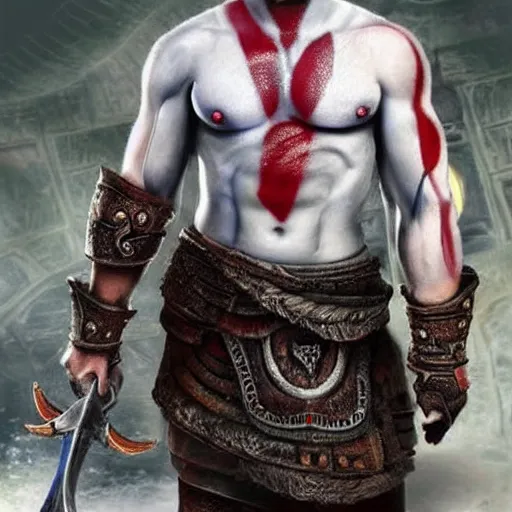 Prompt: benjamin netanyahu!!! as kratos from god of war