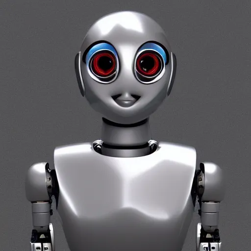 Prompt: portrait of a friendly, cute, cuddly, technological robot that looks like a human. high quality. portrait. high fidelity. 3 d render. cinema 4 d. unreal engine. who looks like a real human. homo sapiens. - n 4