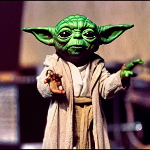 Image similar to yoda performing at woodstock