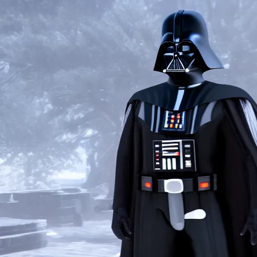 Image similar to Film still of Darth Vader, from Red Dead Redemption 2 (2018 video game)