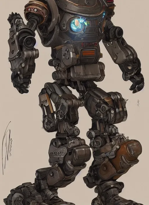 Image similar to pathfinder robot from apex legends character portrait, portrait, concept art, intricate details, highly detailed, vintage sci - fi