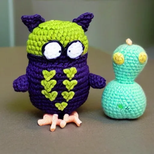 Image similar to a owl amigurumi