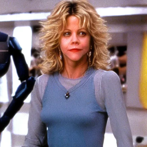 Image similar to meg ryan robot