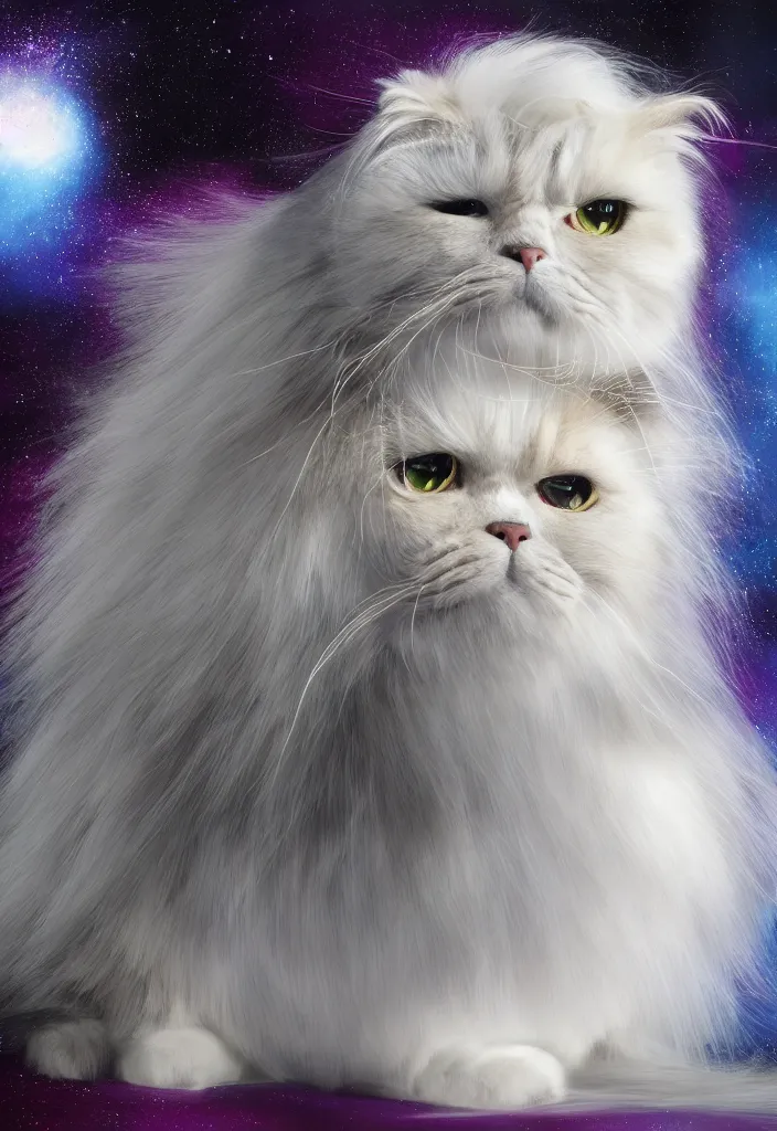 Image similar to longhair floof fluffy coiffed groom elegant gorgeously cfa champion cute pretty scottish fold cat, radiant with mathematical diagrams hologram overlay revealing a complex inner mechanations, detailed painting, grisaille dark monochrome with neon fluorescent color airbrush spraypaint accents, by jules julien, wes anderson, lisa frank, octane render 4 k