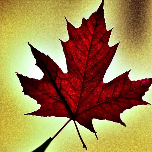 Image similar to a macro 8mm photo of a maple leaf, macro photograph, photo, photorealistic