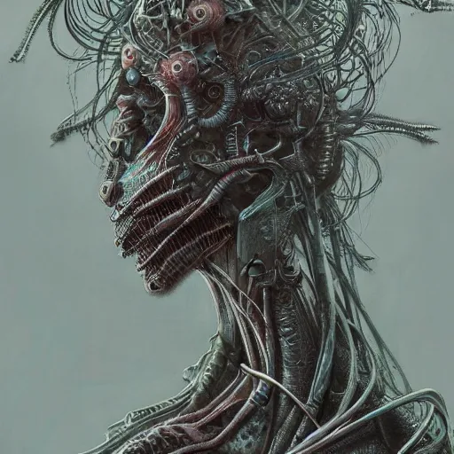 Image similar to a highly detailed long shot photo of cybergoth female character by ayami kojima, beksinski, giger, intricate, digital painting, artstation, intricate, concept art, smooth, sharp focus, illustration