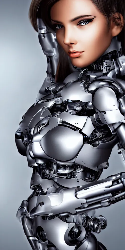 Image similar to beuatiful girl cyborg, full shot, highly detailed, no blur