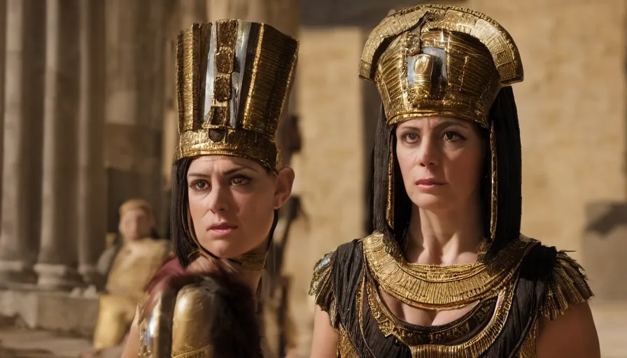 Image similar to alexandra d'addario as cleopatra in a movie